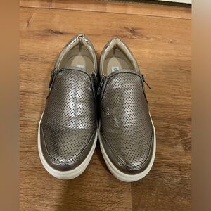 Steve Madden dark silver ELLIAS zipper slide on sneakers​​​​​